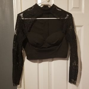 Black bustier crop top